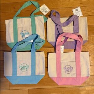 Set of 4 Trader Joe’s mini canvas tote